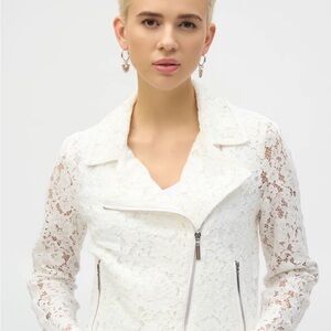 New Joseph Ribkoff Vanilla Lace Moto Blazer